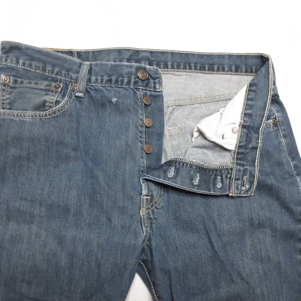 LEVI’S 501 mens JEANS denim BUTTON-FLY blue SIZE 34